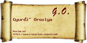 Gyuró Orsolya névjegykártya